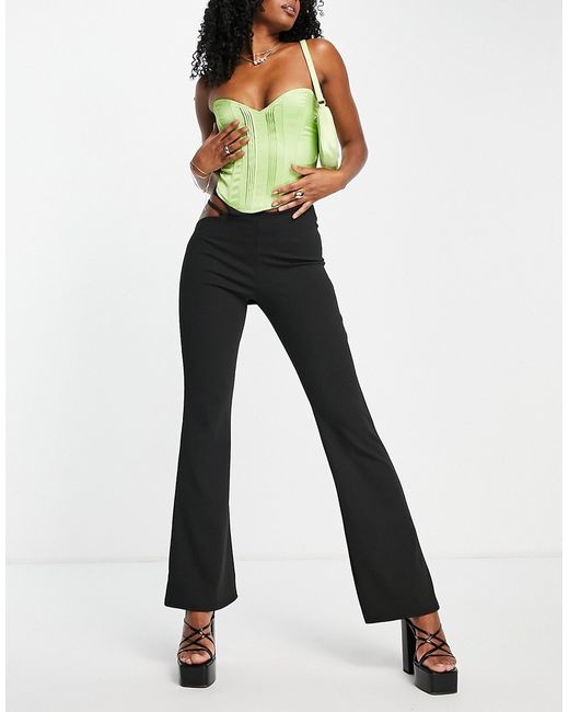 Asos Design flare pants in crepe with cut out side detail