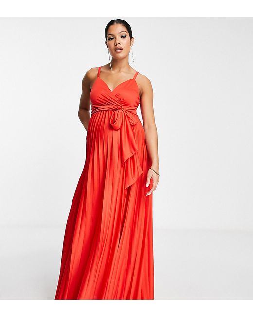 ASOS Maternity DESIGN Maternity cami plunge tie belted maxi dress in