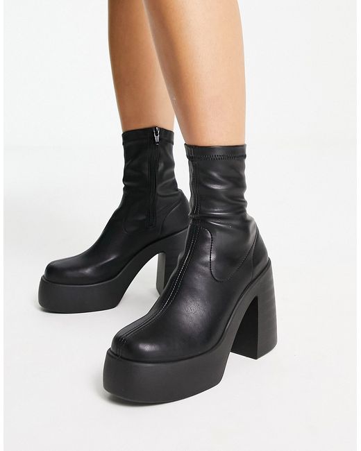 Asos Design Ember high heeled sock boots in
