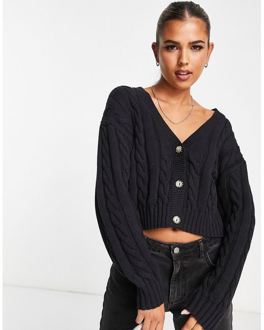 Monki cable knit cardigan in