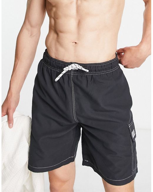 New Look swim shorts with contrast topstitch in