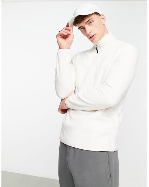 Asos Design half zip sweatshirt in polar fleece
