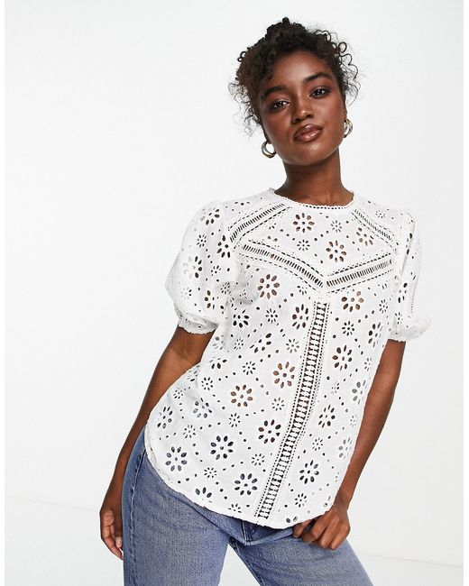Lipsy eyelet lace top in