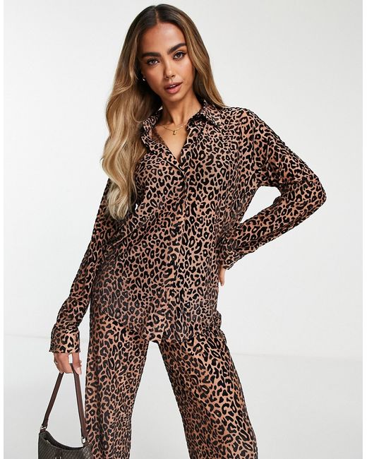 The Frolic leopard print burnout shirt in part of a set