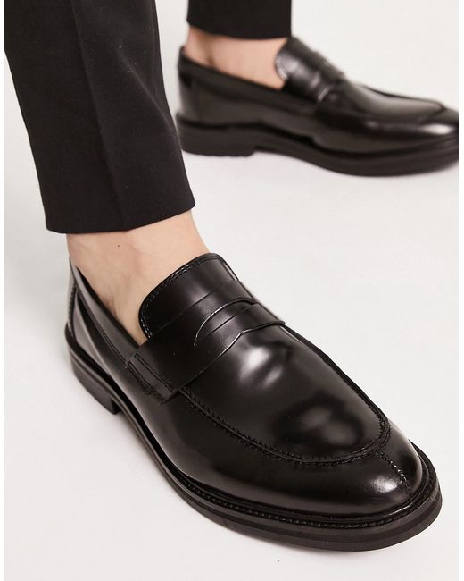 Schuh Robin chunky loafers in hi shine leather