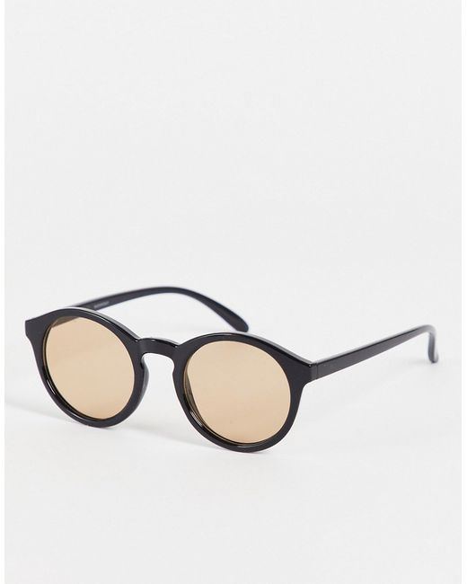 Madein. Madein rounded classic sunglasses in with brown lens