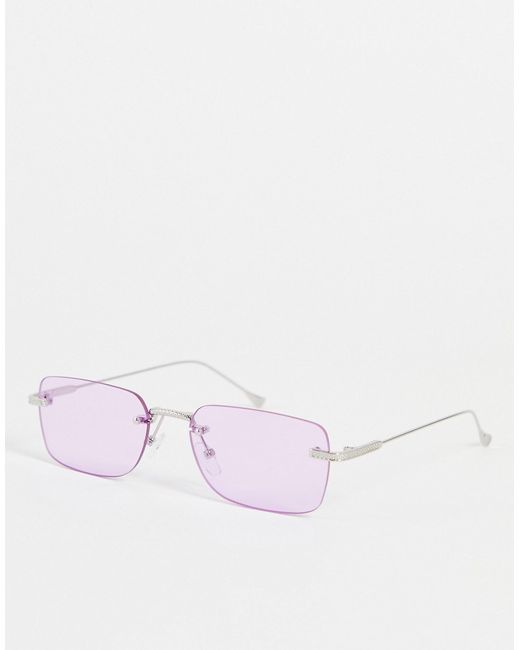 Madein. Madein frameless square sunglasses in lilac-