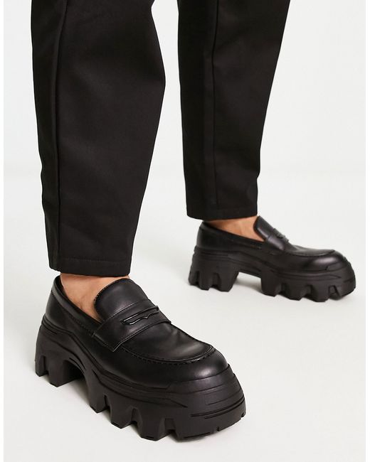 Asos Design chunky loafers in faux leather