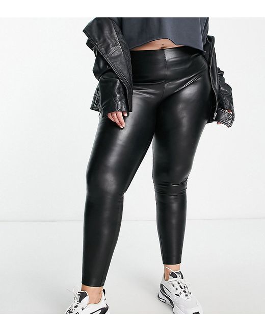 Only Curve faux leather leggings in