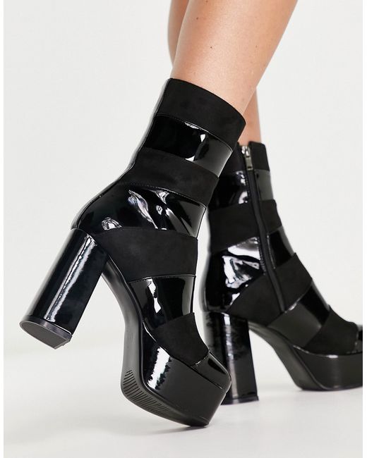 Lamoda chunky platform heeled boots in mix