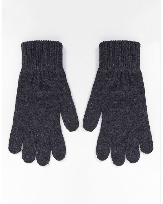 Asos Design touch screen gloves in polyester charcoal