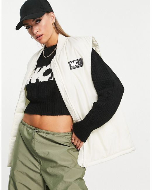 ASOS Weekend Collective bomber vest in stone-