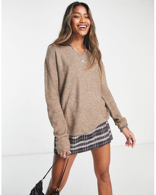 Only V-neck sweater in heather