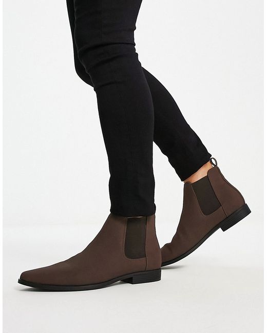 Asos Design chelsea boots in faux suede