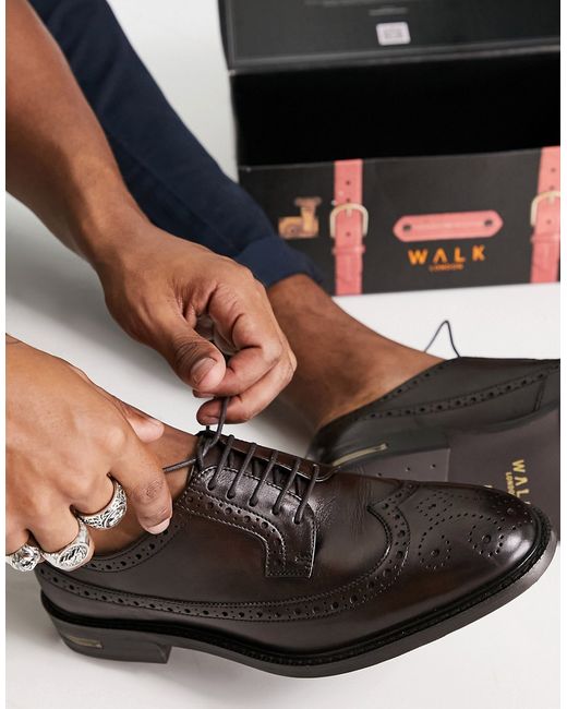 Walk London oliver brogues in leather