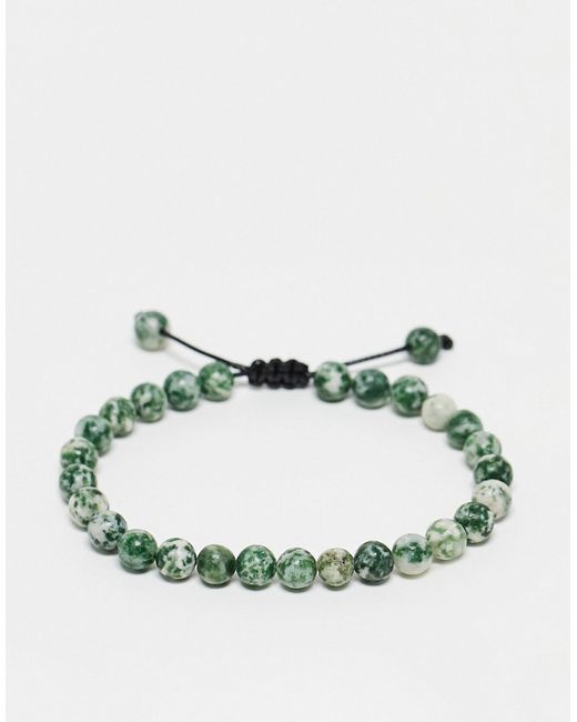 Bolongaro Trevor stone beaded bracelet in green and white-