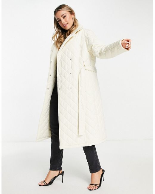 Ever New belted wrap coat in cream-