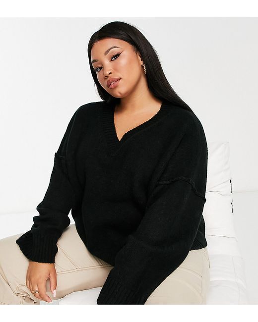 ASOS Curve DESIGN Curve chunky v neck sweater in