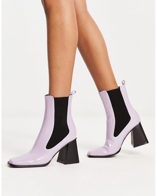 Urban Revivo heeled boots in lilac-
