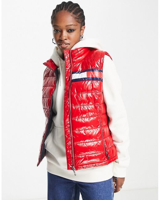 Tommy Jeans flag logo puffer vest in