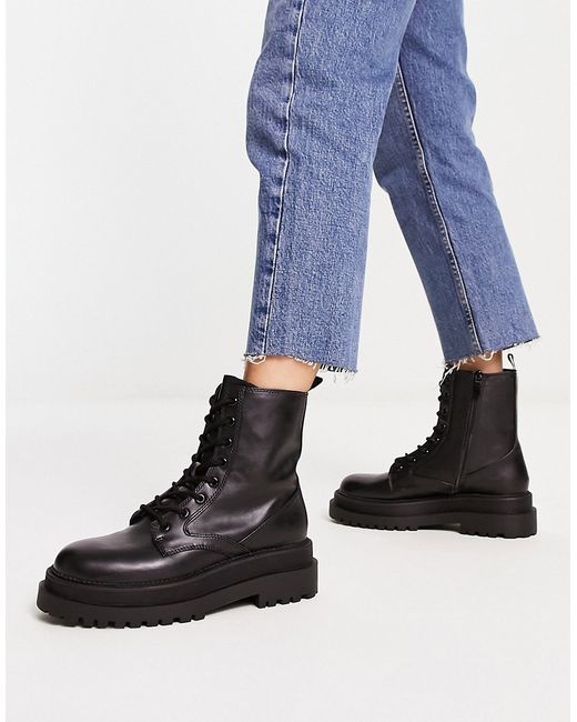 Stradivarius lace up chunky boot in