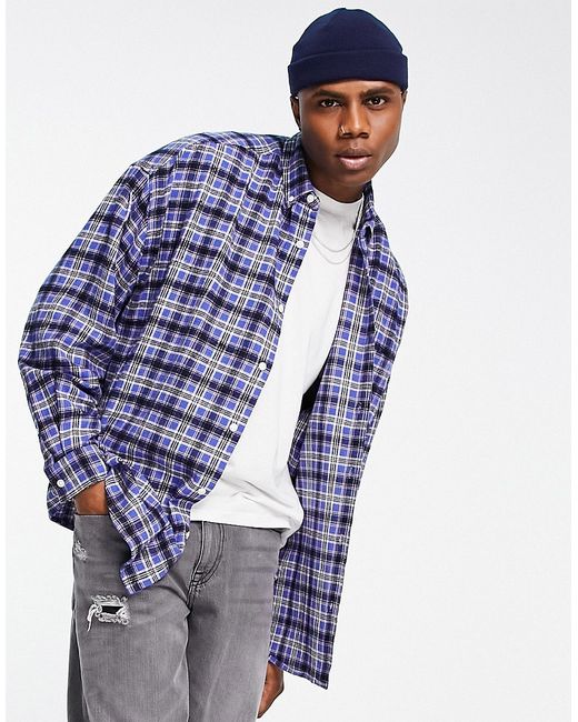 Asos Design extreme oversized brushed flannel plaid shirt in