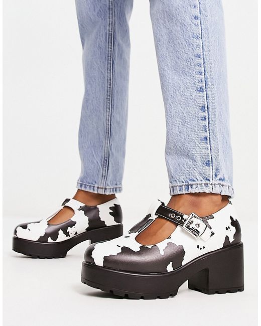 Koi Footwear Koi Mary Jane heeled shoes in cow print