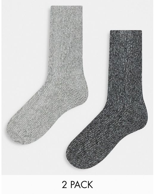 Loungeable Christmas cable knit socks in grays-