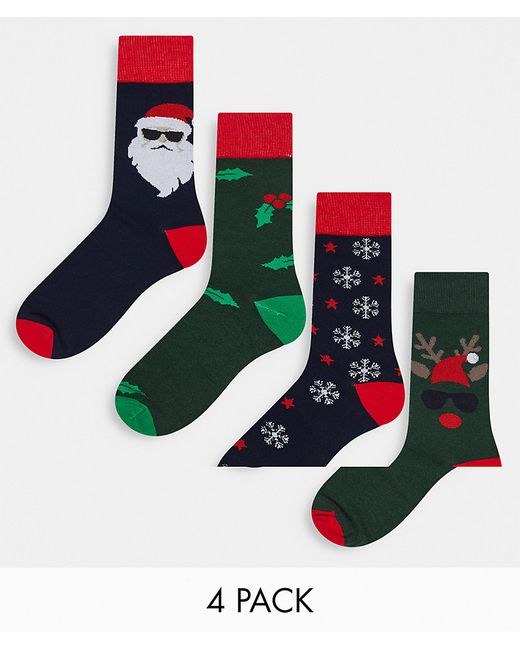 Only & Sons 4 pack christmas socks in