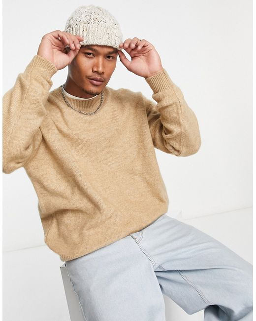 Asos Design fluffy knitted crew neck sweater in