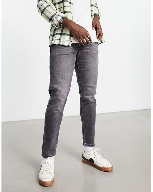 Selected Homme Toby slim fit tapered jeans in washed gray-