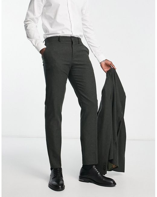 Selected Homme slim fit wool mix suit pants in gray-
