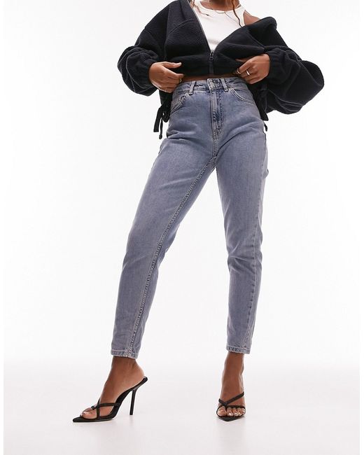 Topshop Hourglass premium Mom jeans in bleach-