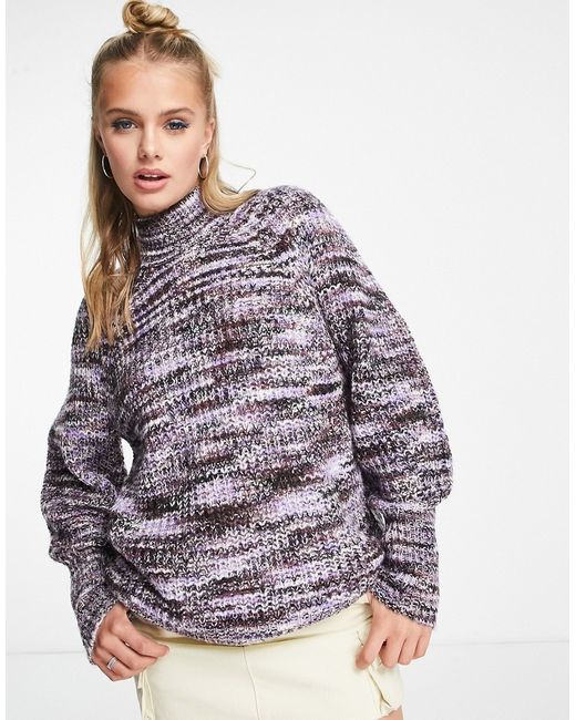 Jjxx high neck sweater in purple space dye-