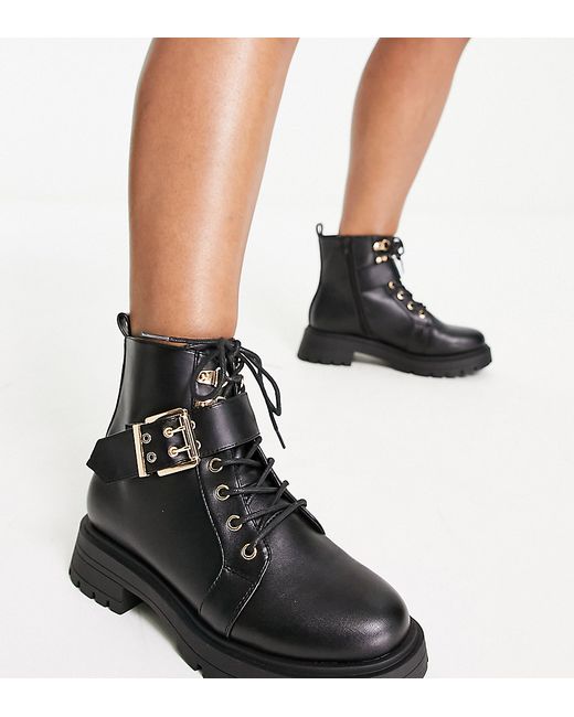 Asos Design Wide Fit April lace-up hiker boots in