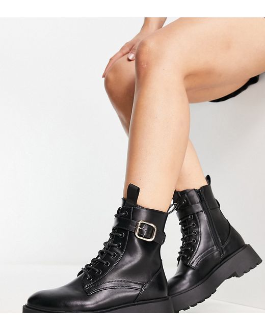 Asos Design Wide Fit Alix chunky lace up ankle boots in