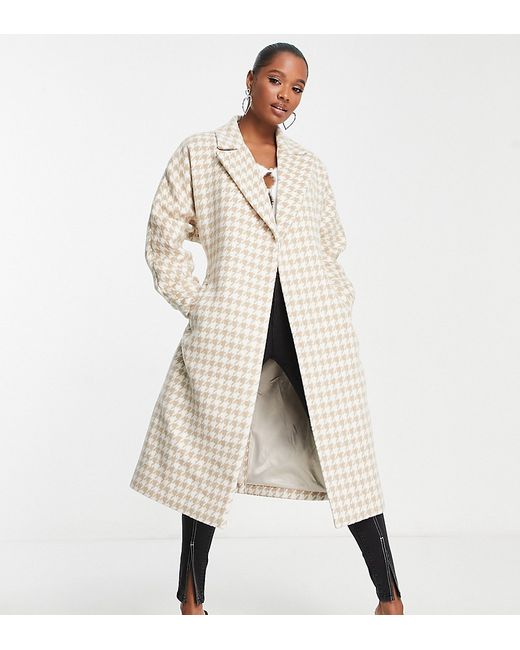Ever New Petite formal wrap coat in herringbone check-