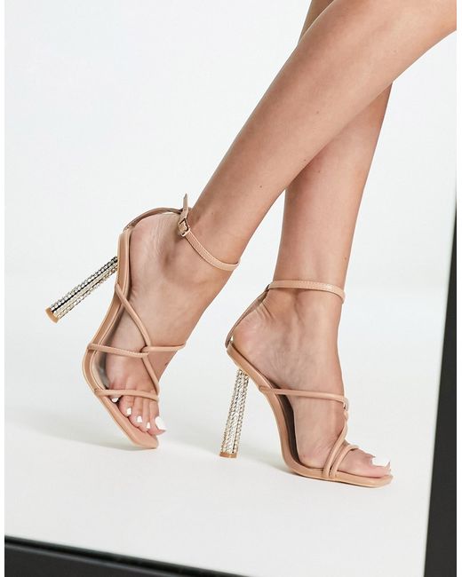 Glamorous embellished strappy heeled sandals in
