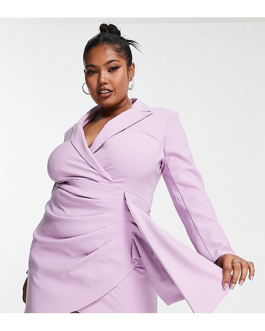 Lavish Alice Plus wrap blazer dress in lilac-