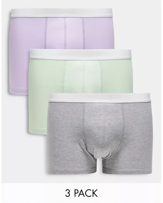 New Look 3-pack boxers in gray sage and lilac-