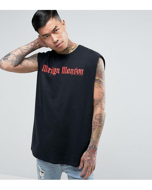 Reclaimed Vintage Inspired Marylin Manson Oversized Band Sleeveless T-Shirt In