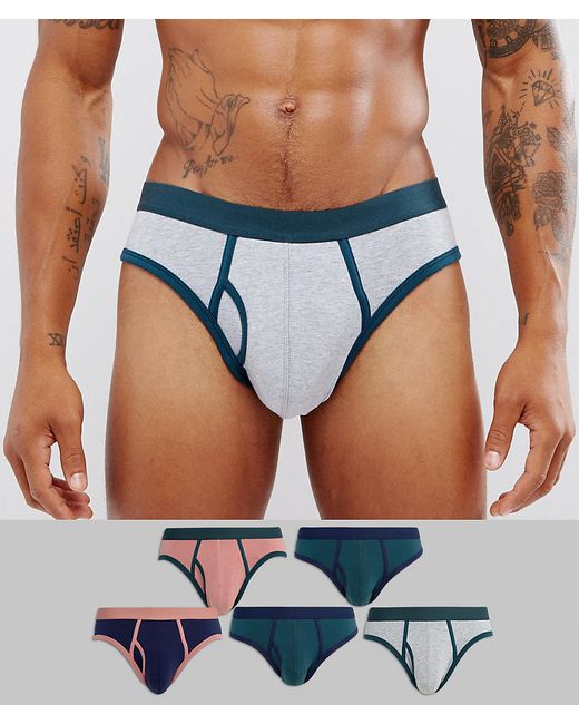 Asos Briefs With Contrast Binding 5 Pack