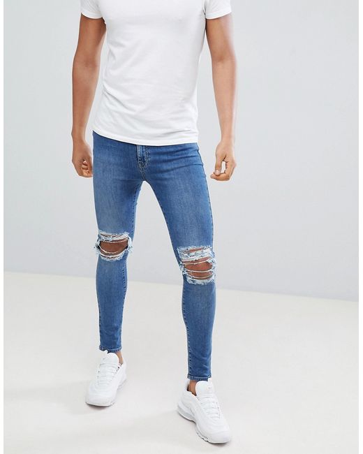Jaded London Super Skinny Jeans With Rips In