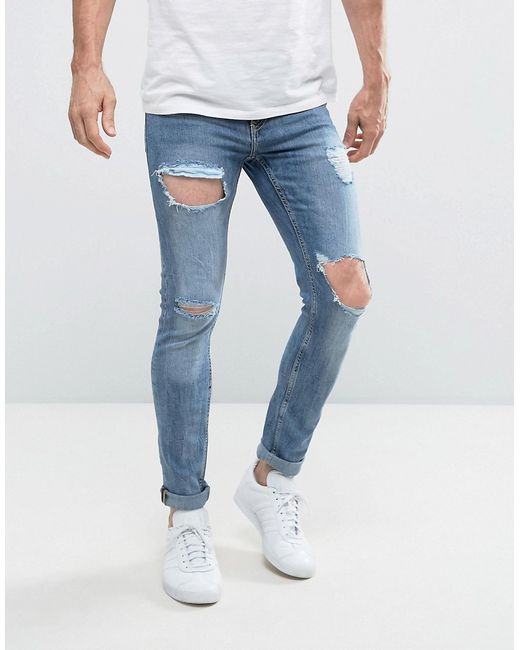 New Look Skinny Jeans With Open Rips In