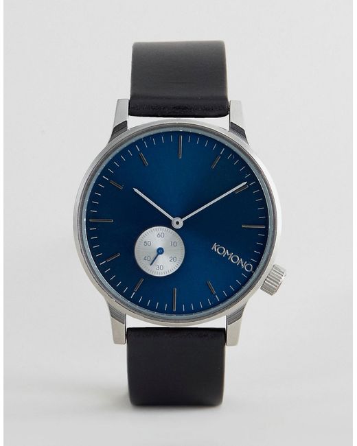 Komono Winston Subs Leather Watch With Dial