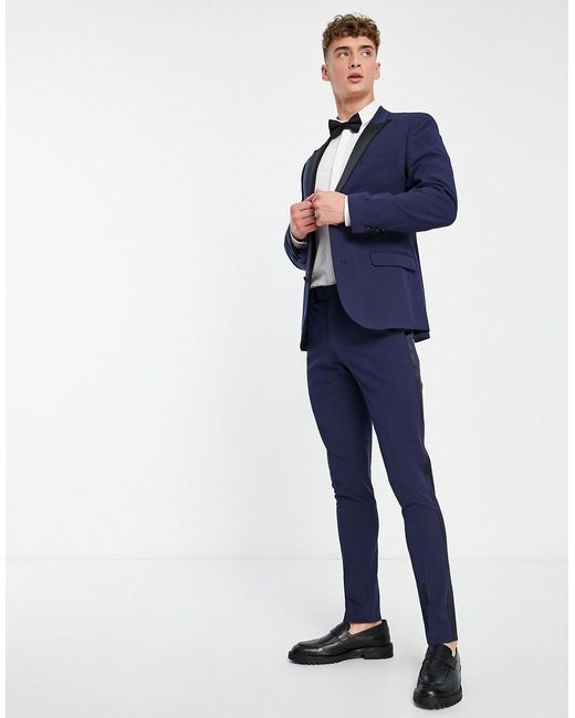 Asos Design skinny tuxedo suit trousers in