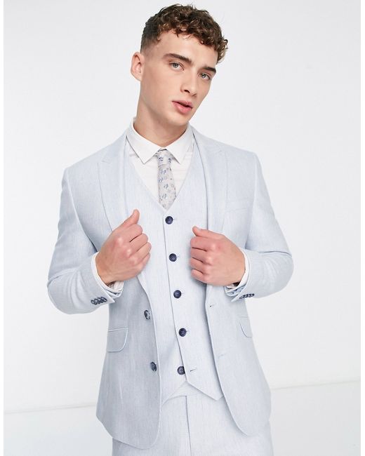 Asos Design super skinny wool mix suit jacket in puppytooth check