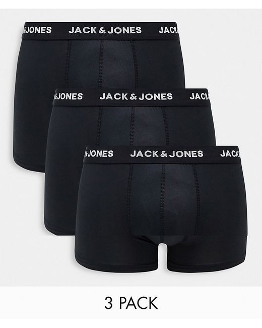 Jack & Jones 3 pack microfibre trunks in
