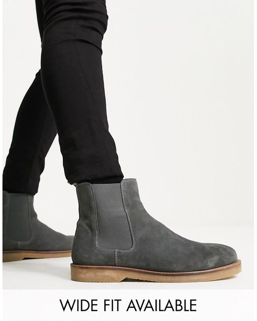 Asos Design chelsea boots in suede with contrast sole