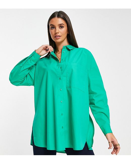 Only Tall poplin oversized shirt in bright